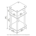 Table d'appoint à 3 niveaux Turn-N-Tube - Aucun outil requis, chêne Sonoma et blanc