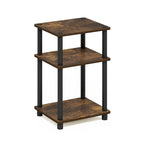 Table d'appoint à 3 niveaux Turn-N-Tube - Aucun outil requis, chêne Sonoma et blanc