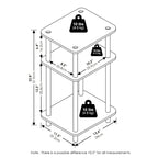 Table d'appoint à 3 niveaux Turn-N-Tube - Aucun outil requis, chêne Sonoma et blanc