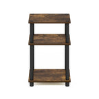 Table d'appoint à 3 niveaux Turn-N-Tube - Aucun outil requis, chêne Sonoma et blanc