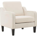 Fauteuil d'appoint en tissu Mid-Century Modern avec cadre en métal et en bois