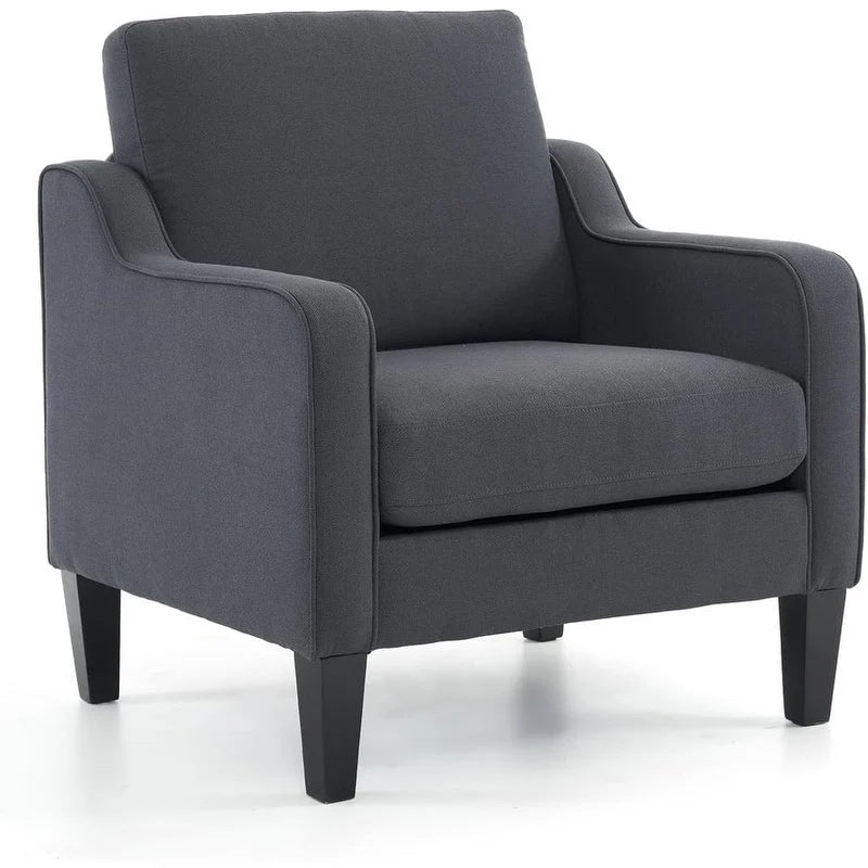 Fauteuil d'appoint en tissu Mid-Century Modern avec cadre en métal et en bois