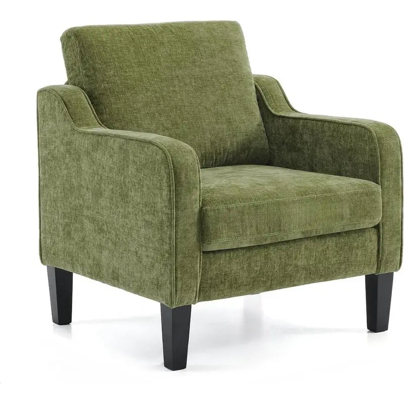 Fauteuil d'appoint en tissu Mid-Century Modern avec cadre en métal et en bois