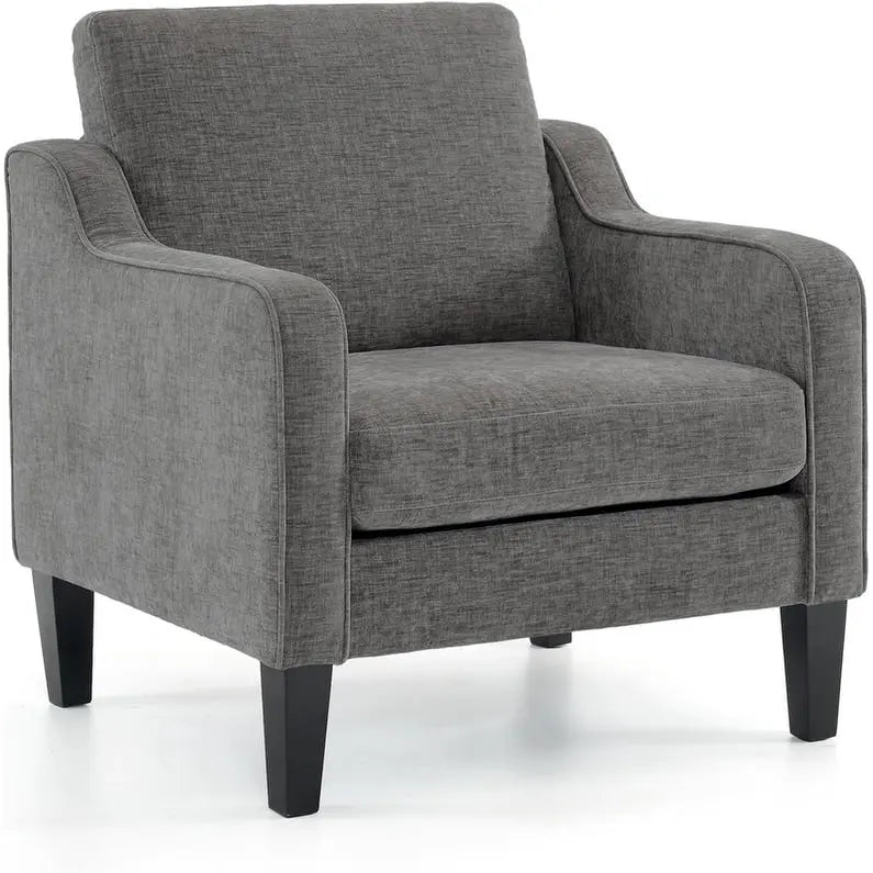 Fauteuil d'appoint en tissu Mid-Century Modern avec cadre en métal et en bois