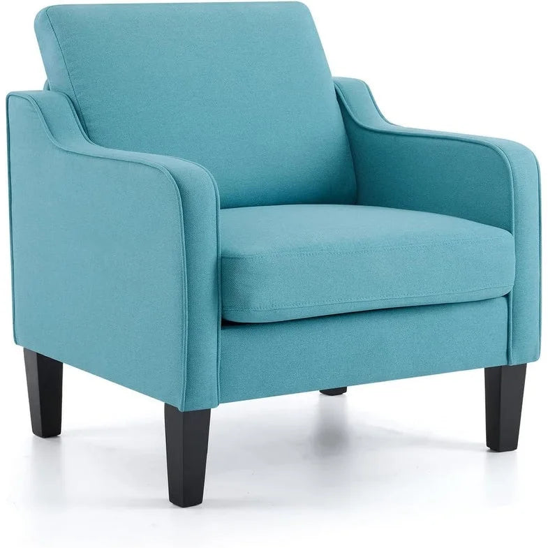 Fauteuil d'appoint en tissu Mid-Century Modern avec cadre en métal et en bois