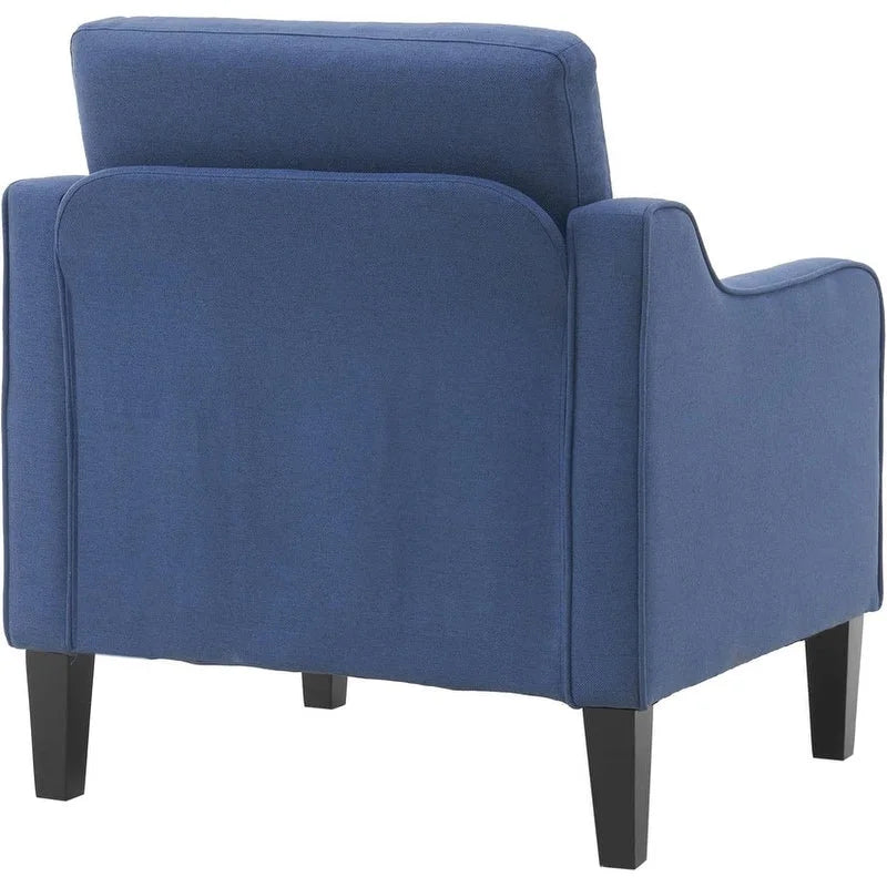 Fauteuil d'appoint en tissu Mid-Century Modern avec cadre en métal et en bois