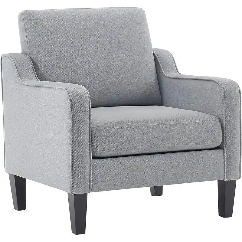 Fauteuil d'appoint en tissu Mid-Century Modern avec cadre en métal et en bois