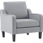 Fauteuil d'appoint en tissu Mid-Century Modern avec cadre en métal et en bois