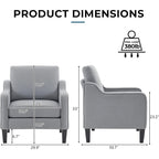 Fauteuil d'appoint en tissu Mid-Century Modern avec cadre en métal et en bois