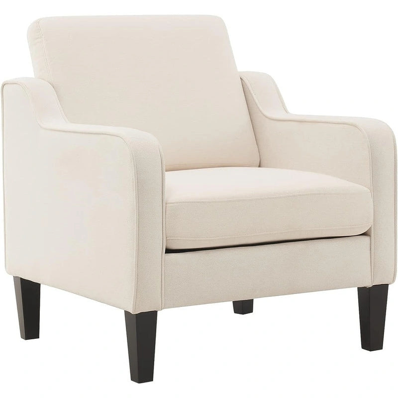 Fauteuil d'appoint en tissu Mid-Century Modern avec cadre en métal et en bois