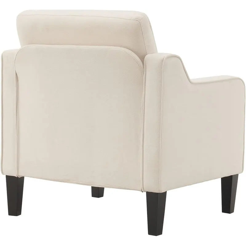 Fauteuil d'appoint en tissu Mid-Century Modern avec cadre en métal et en bois
