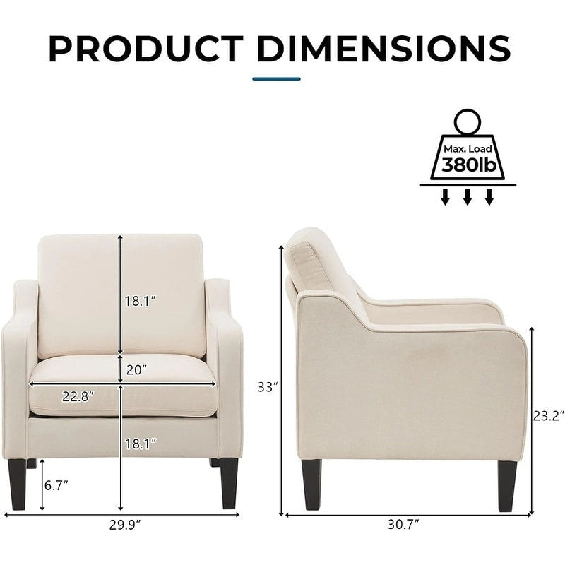 Fauteuil d'appoint en tissu Mid-Century Modern avec cadre en métal et en bois