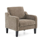 Fauteuil d'appoint en tissu Mid-Century Modern avec cadre en métal et en bois
