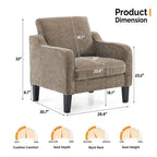 Fauteuil d'appoint en tissu Mid-Century Modern avec cadre en métal et en bois