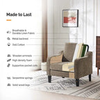 Fauteuil d'appoint en tissu Mid-Century Modern avec cadre en métal et en bois