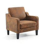 Fauteuil d'appoint en tissu Mid-Century Modern avec cadre en métal et en bois