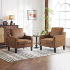 Fauteuil d'appoint en tissu Mid-Century Modern avec cadre en métal et en bois