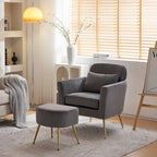 Chaise de loisirs d'intérieur demi-démontée en flanelle, pieds et pédales dorés, couleur beige