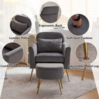 Chaise de loisirs d'intérieur demi-démontée en flanelle, pieds et pédales dorés, couleur beige