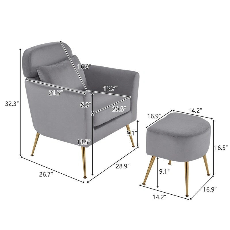 Chaise de loisirs d'intérieur demi-démontée en flanelle, pieds et pédales dorés, couleur beige