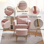 Chaise de loisirs d'intérieur demi-démontée en flanelle, pieds et pédales dorés, couleur beige