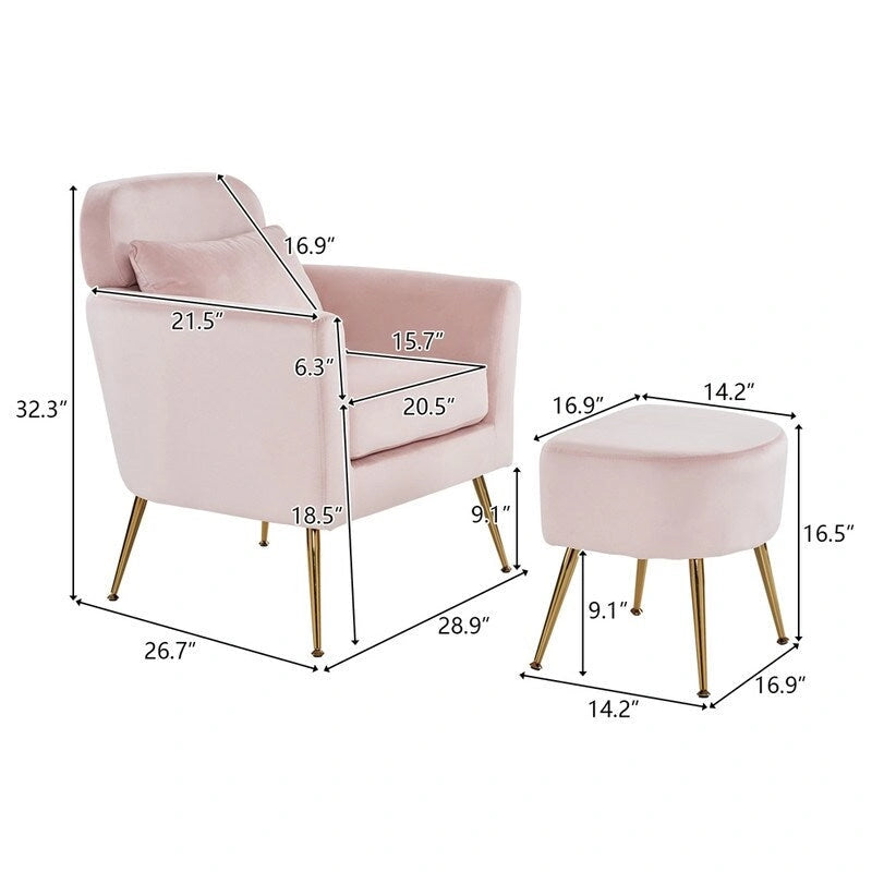Chaise de loisirs d'intérieur demi-démontée en flanelle, pieds et pédales dorés, couleur beige