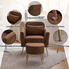 Chaise de loisirs d'intérieur demi-démontée en flanelle, pieds et pédales dorés, couleur beige