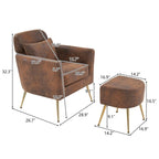 Chaise de loisirs d'intérieur demi-démontée en flanelle, pieds et pédales dorés, couleur beige