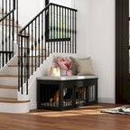 Niche Chic pour Animaux : Cage de Luxe en Bois pour Chien & Banc Designer pour la Maison - 47.2