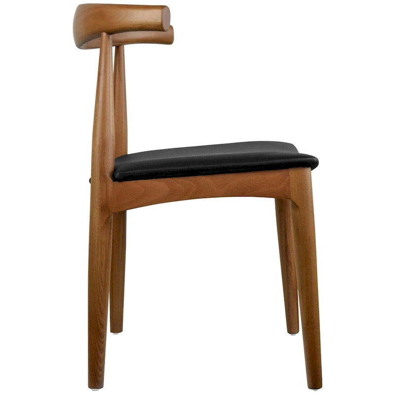Chaises de salle à manger avec assise en tissu beige ou en similicuir foncé noyer, de bureau ou d'appoint pour salon, chambre et cuisine.