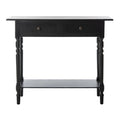 Console 2 tiroirs grise avec étagère inférieure - 37,8 x 13 x 31,9