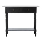 Console 2 tiroirs grise avec étagère inférieure - 37,8 x 13 x 31,9