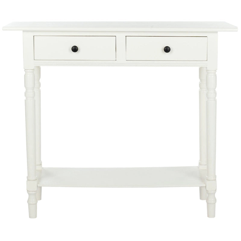 Console 2 tiroirs grise avec étagère inférieure - 37,8 x 13 x 31,9