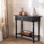 Console 2 tiroirs grise avec étagère inférieure - 37,8 x 13 x 31,9