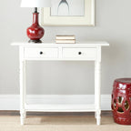 Console 2 tiroirs grise avec étagère inférieure - 37,8 x 13 x 31,9