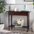 Console 2 tiroirs grise avec étagère inférieure - 37,8 x 13 x 31,9