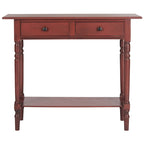 Console 2 tiroirs grise avec étagère inférieure - 37,8 x 13 x 31,9