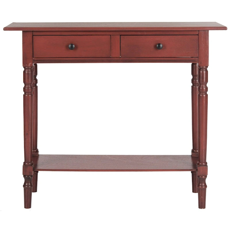 Console 2 tiroirs grise avec étagère inférieure - 37,8 x 13 x 31,9