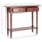 Console 2 tiroirs grise avec étagère inférieure - 37,8 x 13 x 31,9