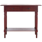 Console 2 tiroirs grise avec étagère inférieure - 37,8 x 13 x 31,9