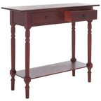 Console 2 tiroirs grise avec étagère inférieure - 37,8 x 13 x 31,9