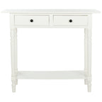 Console 2 tiroirs grise avec étagère inférieure - 37,8 x 13 x 31,9