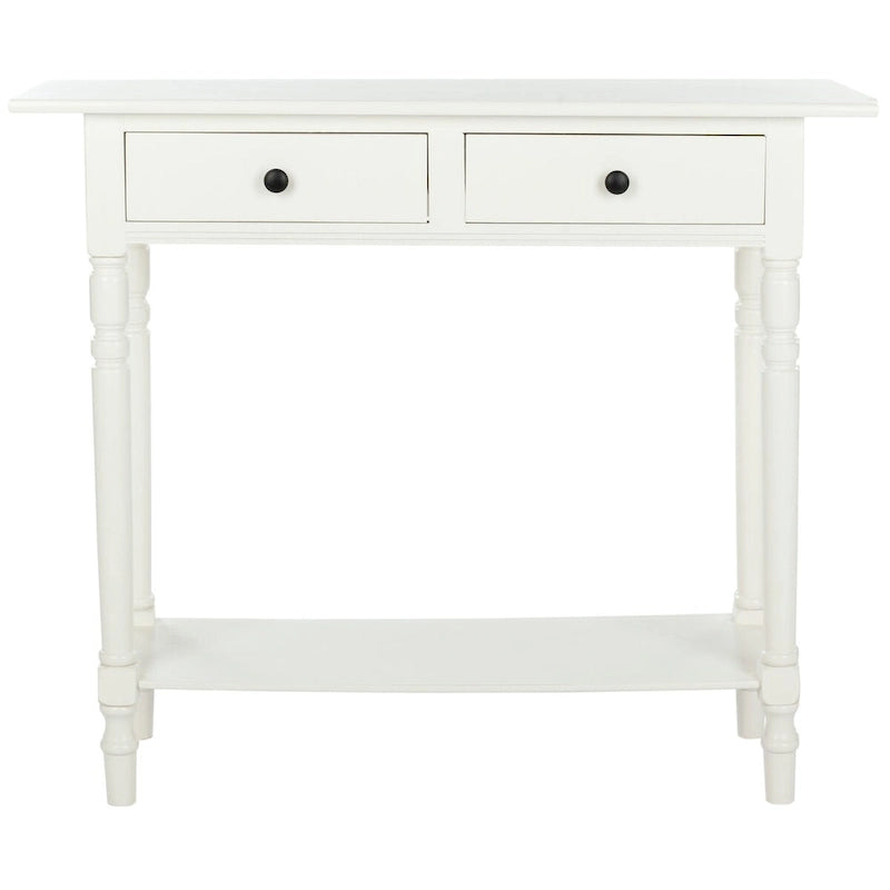 Console 2 tiroirs grise avec étagère inférieure - 37,8 x 13 x 31,9