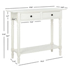 Console 2 tiroirs grise avec étagère inférieure - 37,8 x 13 x 31,9