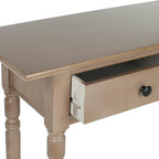 Console 2 tiroirs grise avec étagère inférieure - 37,8 x 13 x 31,9