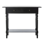 Console 2 tiroirs grise avec étagère inférieure - 37,8 x 13 x 31,9