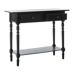 Console 2 tiroirs grise avec étagère inférieure - 37,8 x 13 x 31,9