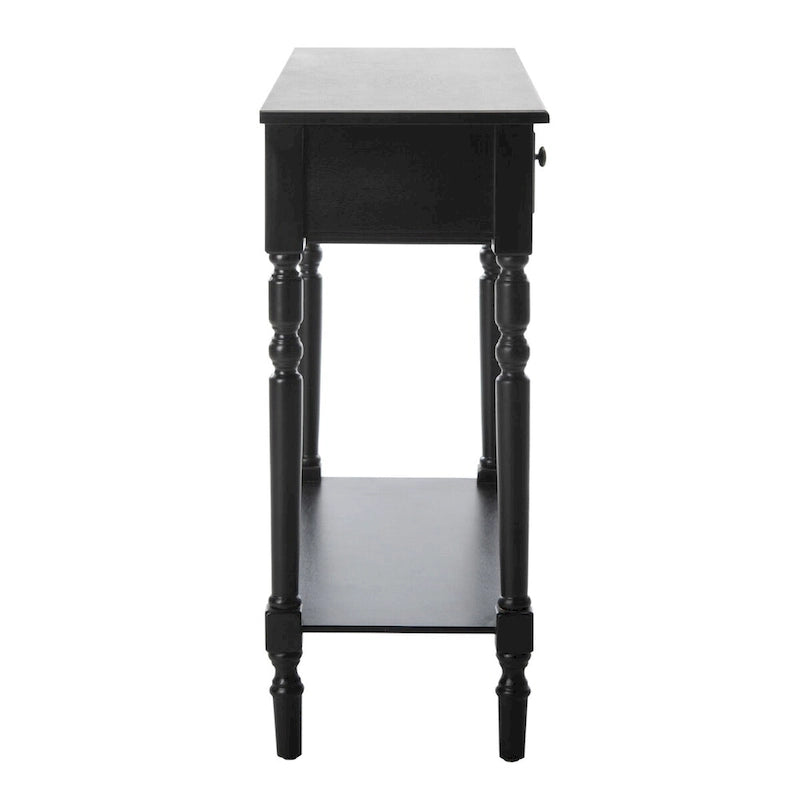 Console 2 tiroirs grise avec étagère inférieure - 37,8 x 13 x 31,9