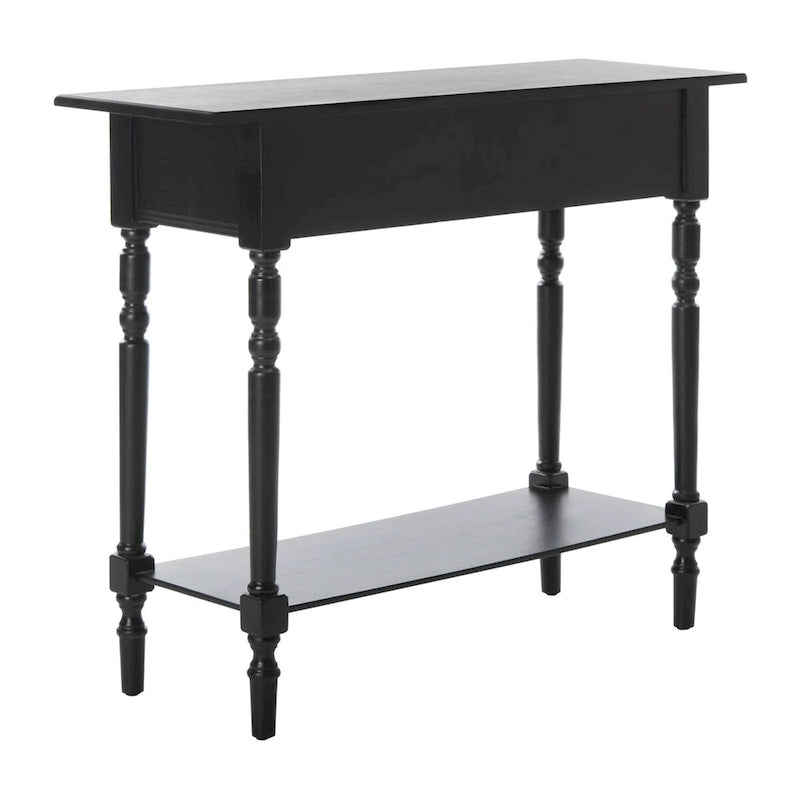 Console 2 tiroirs grise avec étagère inférieure - 37,8 x 13 x 31,9