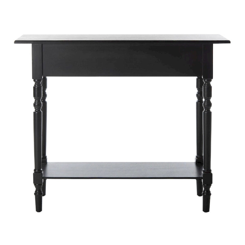 Console 2 tiroirs grise avec étagère inférieure - 37,8 x 13 x 31,9